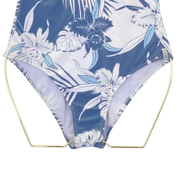 Rhythm Honolulu Tropical Print Swimsuit One Piece Womens M Malibu Blue Hawaiian - Picture 5 of 10